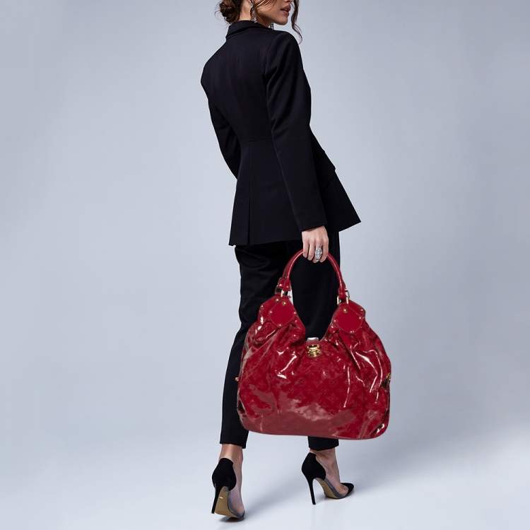 Louis Vuitton Cerise Mahina Patent Leather Surya XL Bag Louis