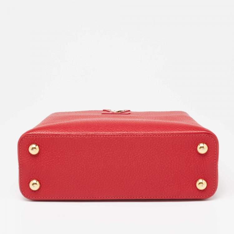 Pre Owned Louis Vuitton Red Taurillon Leather Capucines BB Bag