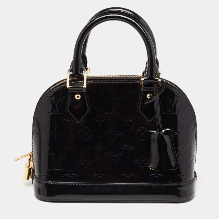 Louis Vuitton Black Monogram Vernis Alma BB Bag Louis Vuitton