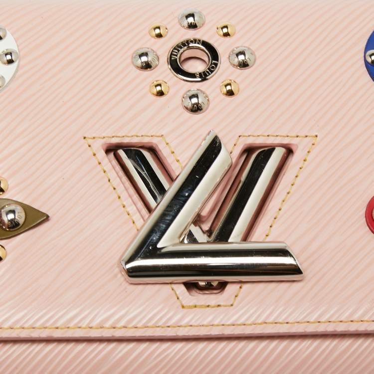 Pre Owned Louis Vuitton Rose Ballerina Epi Leather Mechanical Flower Twist Wallet On Chain