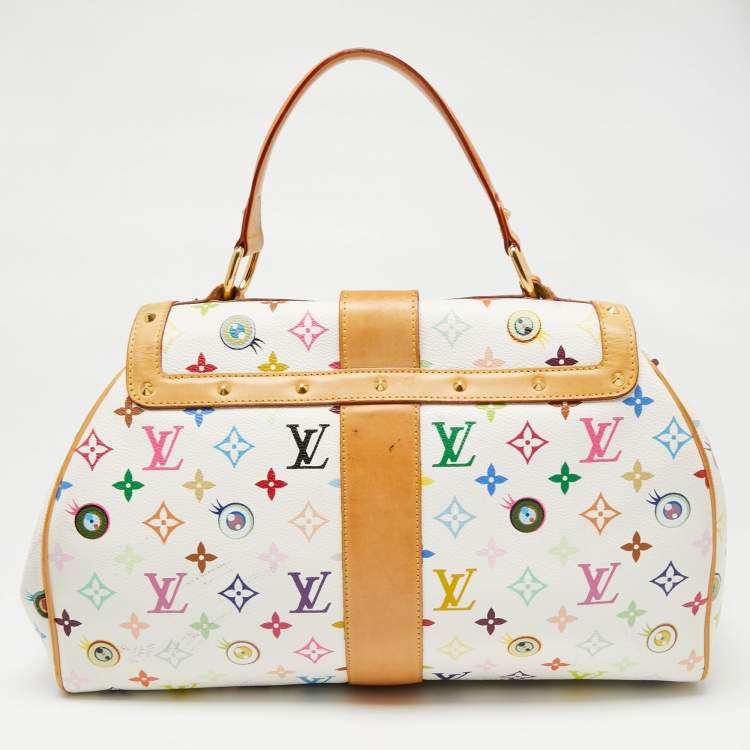 مملوكة مسبقًا Louis Vuitton White Monogram Multicolore Canvas Murakami Eye Love You Bag