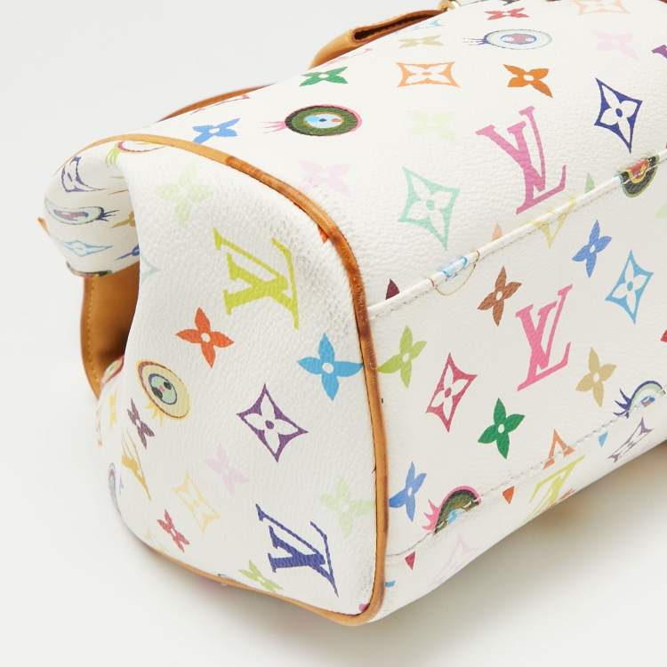 مملوكة مسبقًا Louis Vuitton White Monogram Multicolore Canvas Murakami Eye Love You Bag