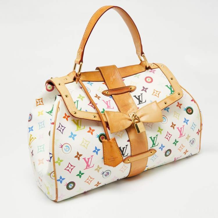 مملوكة مسبقًا Louis Vuitton White Monogram Multicolore Canvas Murakami Eye Love You Bag