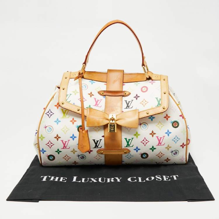 مملوكة مسبقًا Louis Vuitton White Monogram Multicolore Canvas Murakami Eye Love You Bag