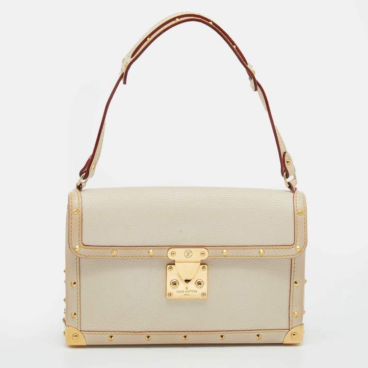 Louis Vuitton White Suhali Leather L'Aimable Bag - Yoogi's Closet