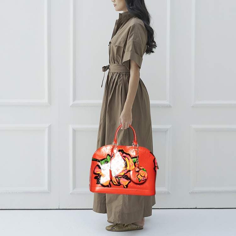 Louis Vuitton Orange Sunset Monogram Vernis Alma GM Bag