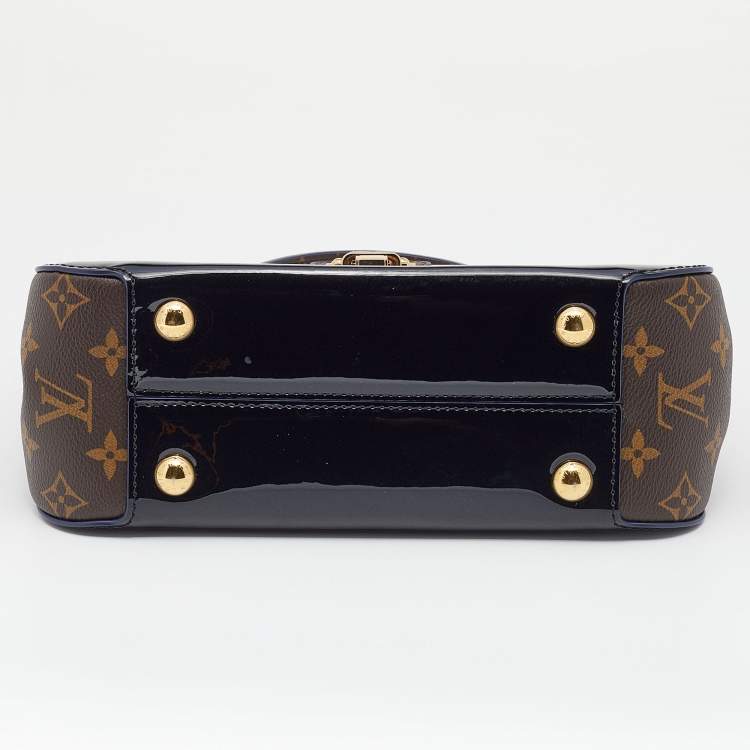 Pre Owned Louis Vuitton Black Vernis Leather And Monogram Canvas Cherrywood PM Bag