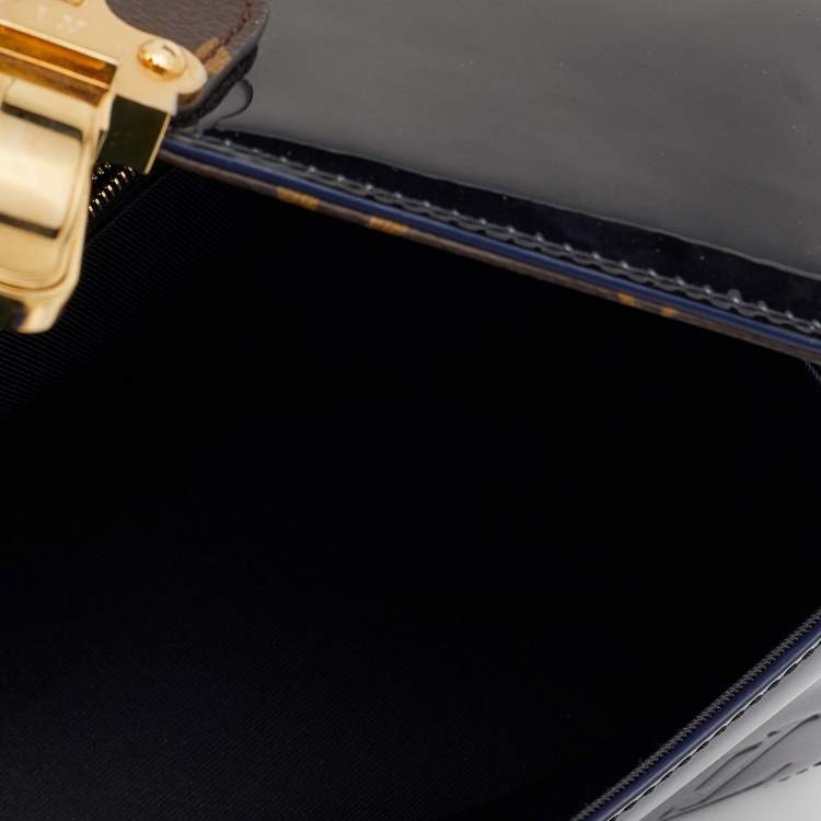 Pre Owned Louis Vuitton Black Vernis Leather And Monogram Canvas Cherrywood PM Bag