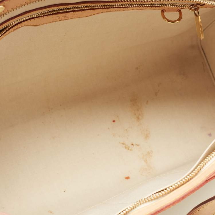 Pre Owned Louis Vuitton Blanc Corail Monogram Vernis Brea GM Bag