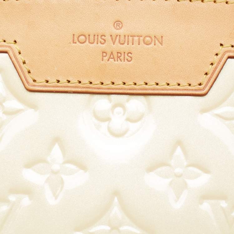 Pre Owned Louis Vuitton Blanc Corail Monogram Vernis Brea GM Bag
