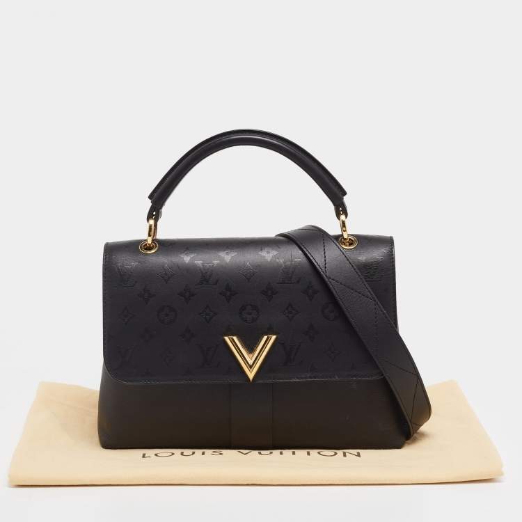 Pre Owned Louis Vuitton Black Monogram Leather Very One Handle Bag