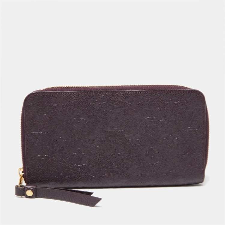 Louis Vuitton Burgundy Monogram Empreinte Leather Zippy Wallet