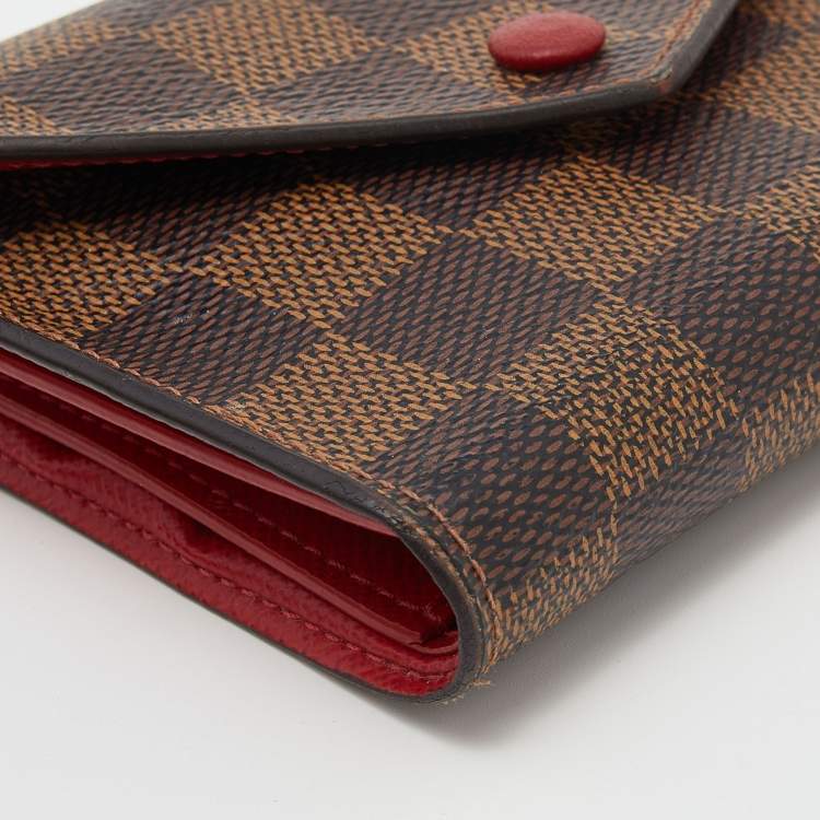 Pre Owned Louis Vuitton Damier Ebene Canvas Victorine Wallet