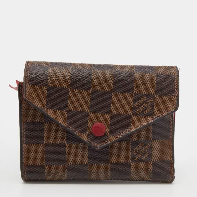 Pre Owned Louis Vuitton Damier Ebene Canvas Victorine Wallet