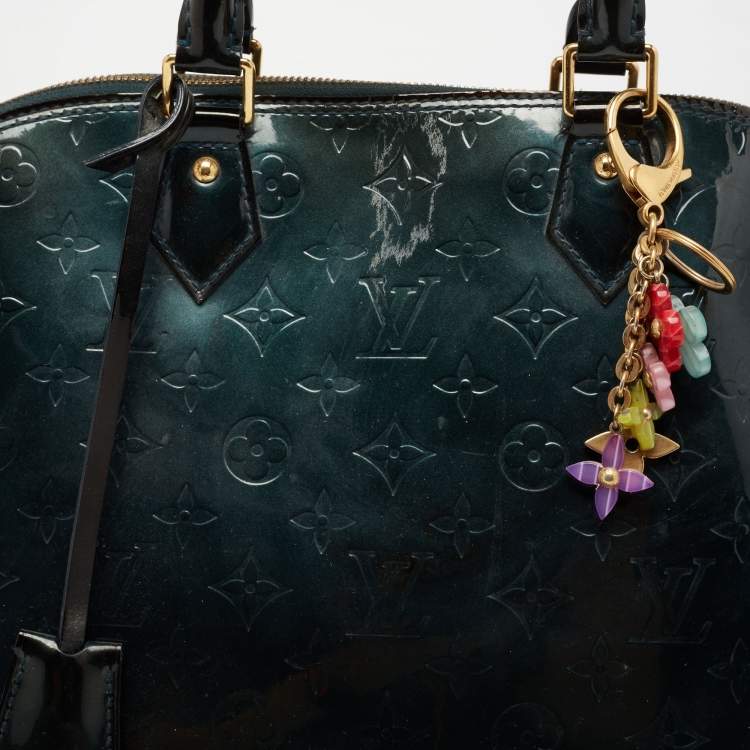 Pre Owned Louis Vuitton Blue Nuit Monogram Vernis Alma GM Bag