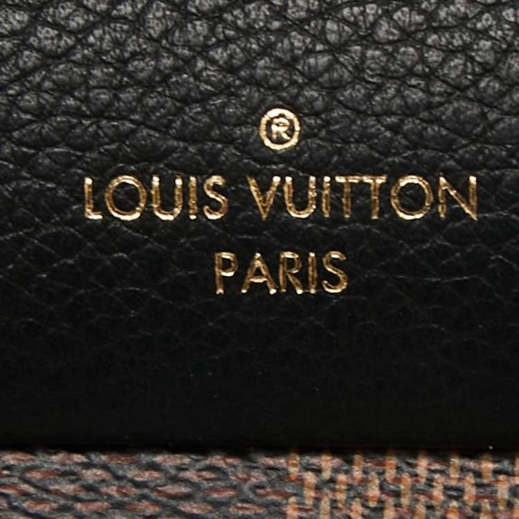 Pre Owned Louis Vuitton Black Damier Ebene Canvas and Leather Vavin Wallet on Chain