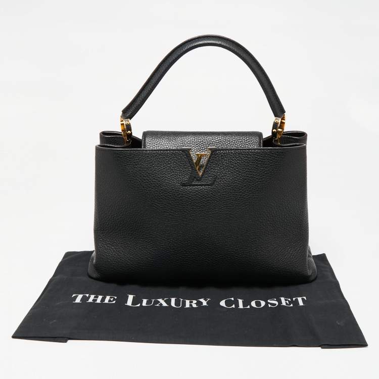 مملوكة مسبقً�ا Louis Vuitton Black Taurillon Leather Capucines MM Bag
