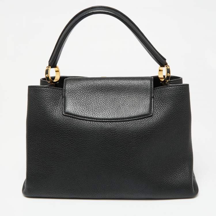 مملوكة مسبقًا Louis Vuitton Black Taurillon Leather Capucines MM Bag