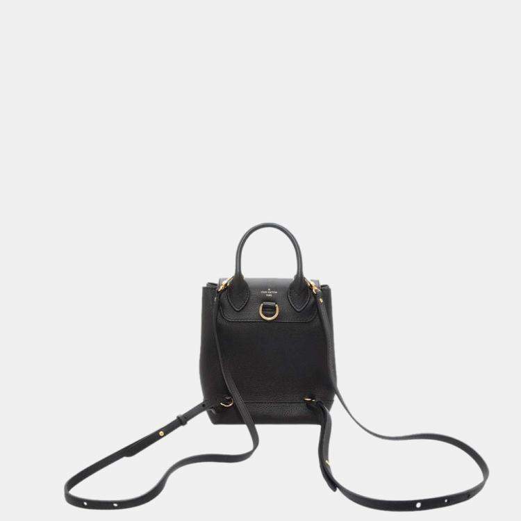 Pre Owned Louis Vuitton Black Grained Calf Leather Lockme Backpack 
