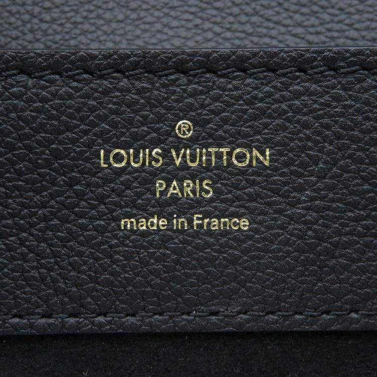 Pre Owned Louis Vuitton Black Grained Calf Leather Lockme Backpack 