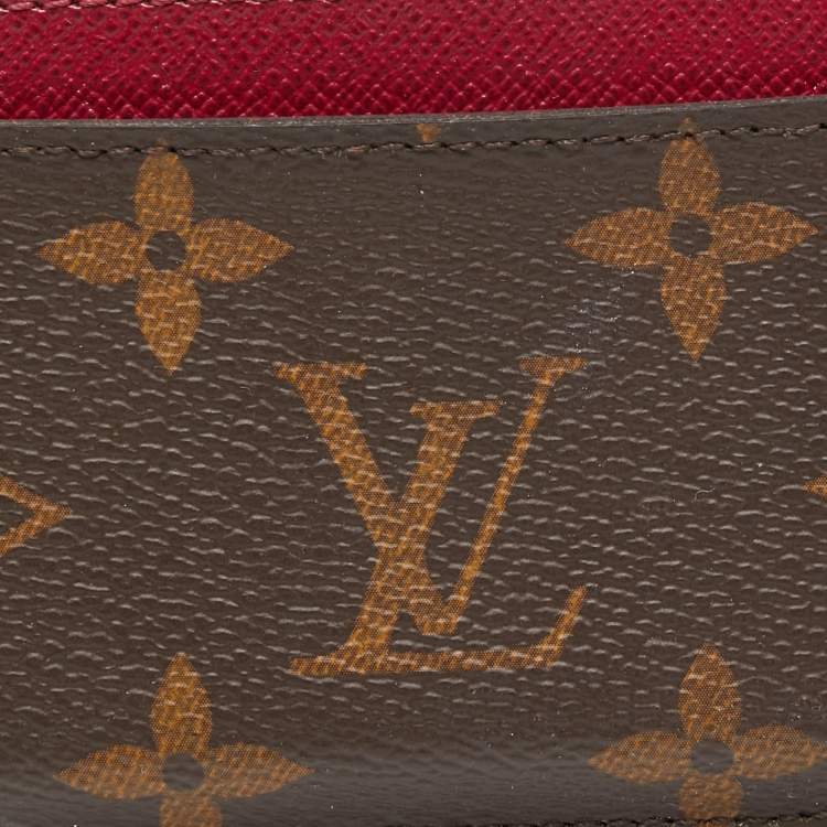 Pre Owned Louis Vuitton Fuchsia Monogram Canvas Card Holder
