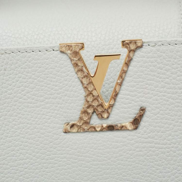 Pre Owned Louis Vuitton Jade Taurillon Leather and Python Capucines MM Bag