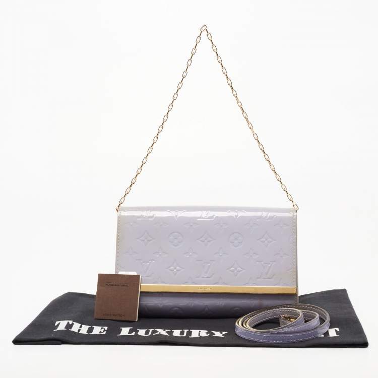 Pre Owned Louis Vuitton Lilac Monogram Vernis Ana Clutch Bag