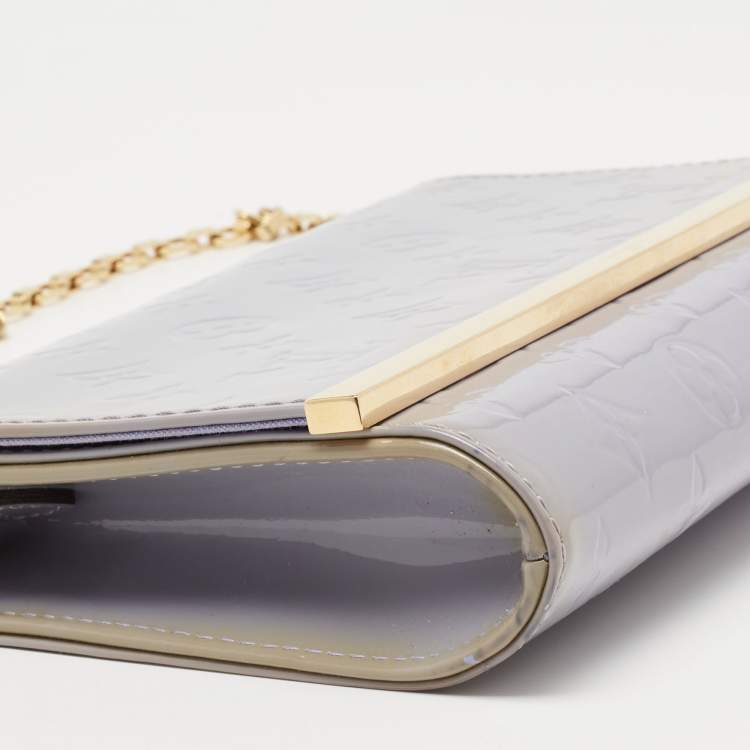 Pre Owned Louis Vuitton Lilac Monogram Vernis Ana Clutch Bag