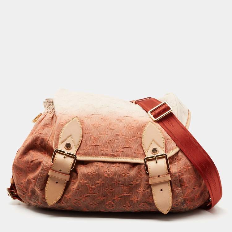 Louis Vuitton Sunrise Denim Shoulder Bag Limited Esition Red Beige