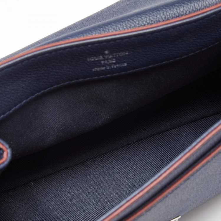 Pre Owned Louis Vuitton Navy Blue Leather Lockme II BB Bag