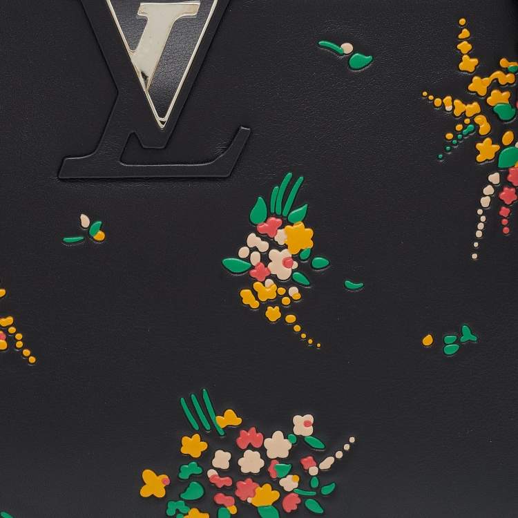 Pre Owned Louis Vuitton Black Leather Blossom Capucines PM Bag