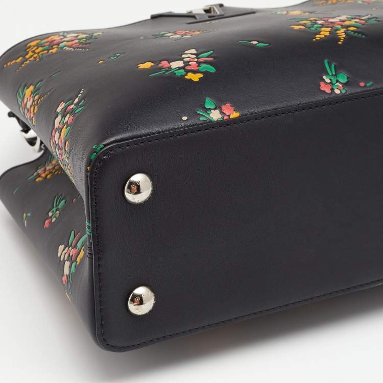 Pre Owned Louis Vuitton Black Leather Blossom Capucines PM Bag