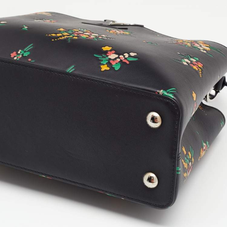 Pre Owned Louis Vuitton Black Leather Blossom Capucines PM Bag