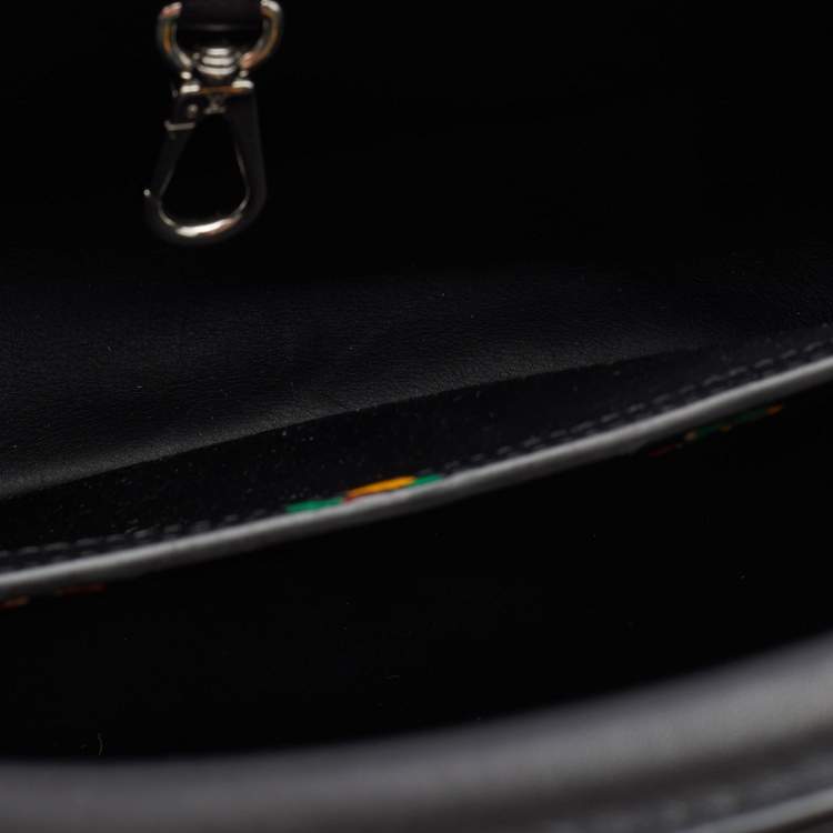 Pre Owned Louis Vuitton Black Leather Blossom Capucines PM Bag