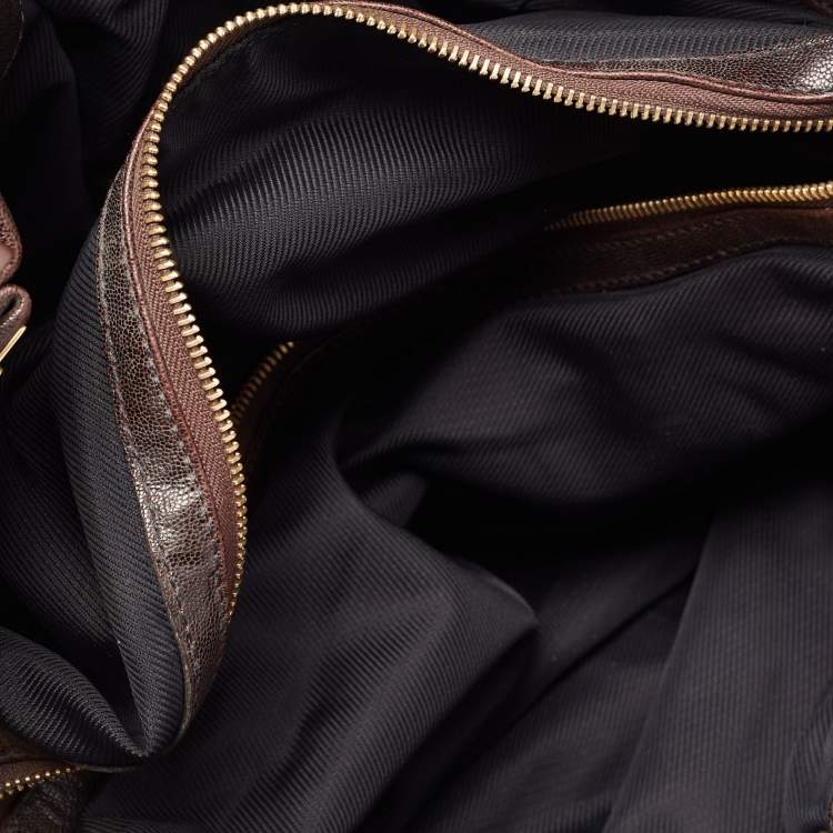 Pre Owned Louis Vuitton Espresso Monogram Suede Limited Edition Irene Bag