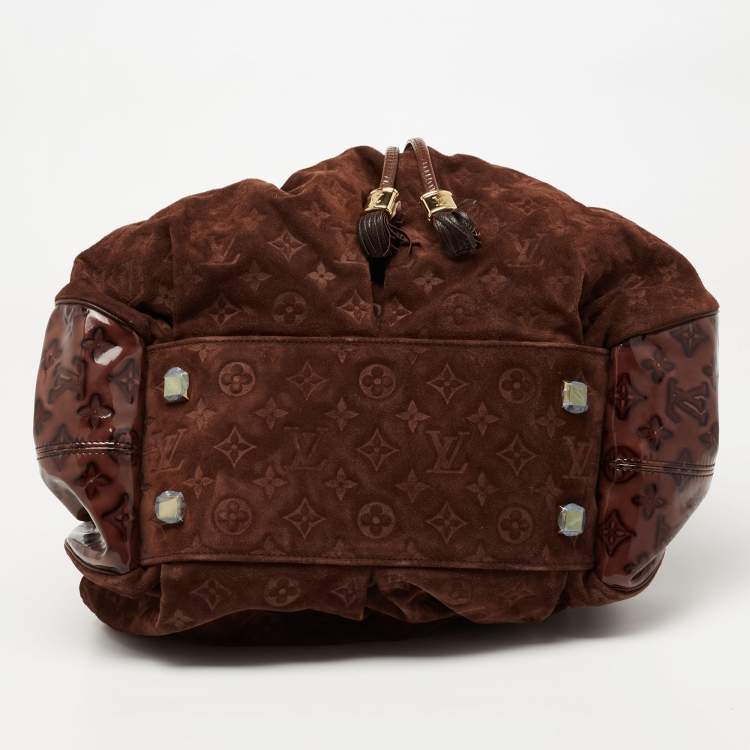 Pre Owned Louis Vuitton Espresso Monogram Suede Limited Edition Irene Bag
