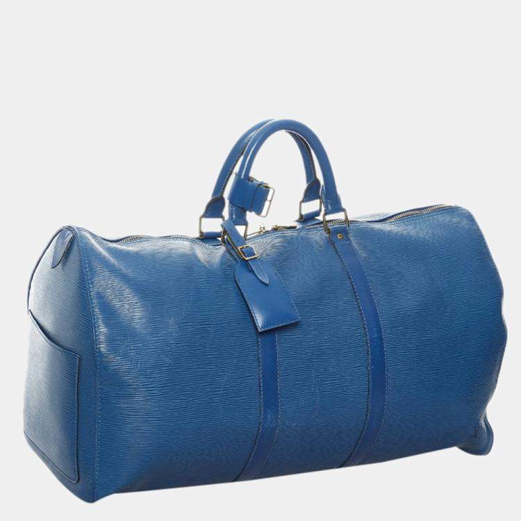 Louis Vuitton Blue Epi Keepall 50