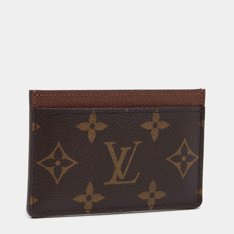 Pre Owned Louis Vuitton Brown Monogram Canvas Card Holder