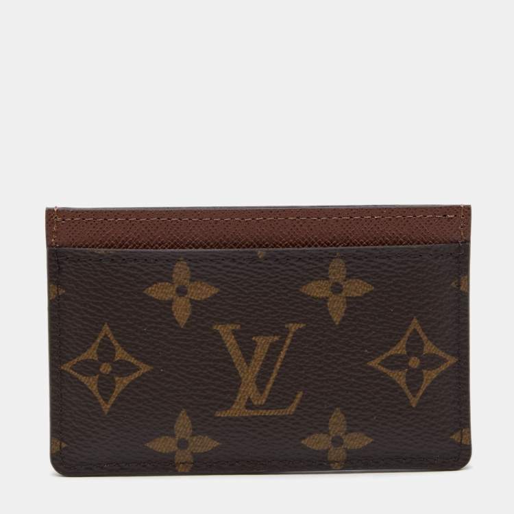 Pre Owned Louis Vuitton Brown Monogram Canvas Card Holder