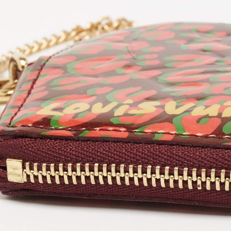 Pre Owned Louis Vuitton Vernis Leather Limited Edition Stephen Sprouse Heart Coin Purse
