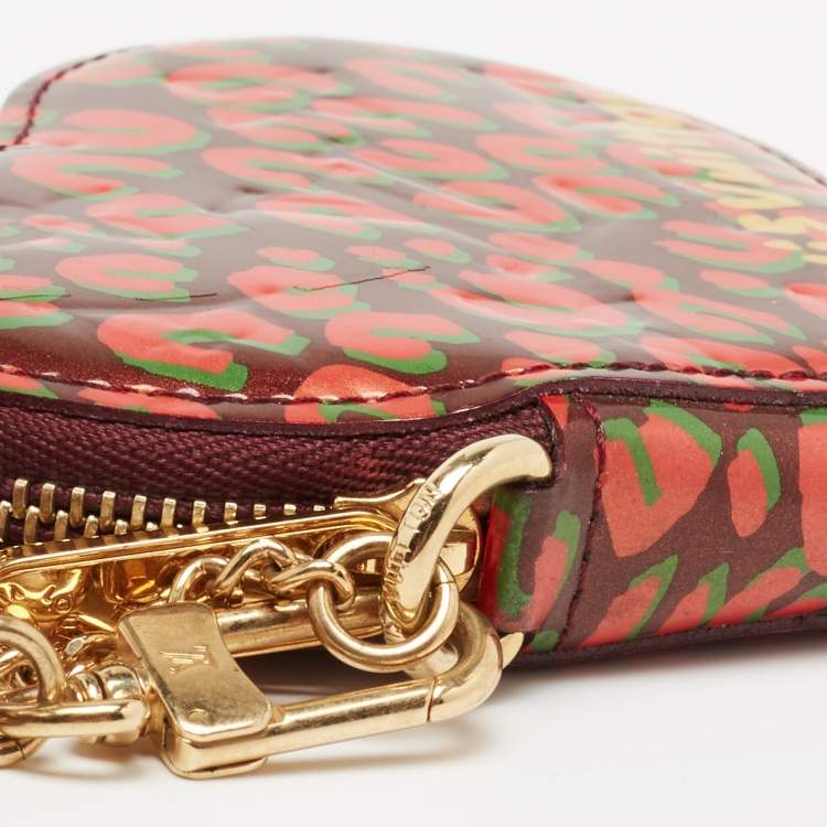 Pre Owned Louis Vuitton Vernis Leather Limited Edition Stephen Sprouse Heart Coin Purse
