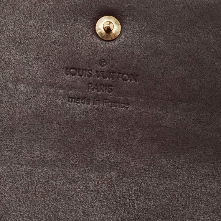 Pre Owned Louis Vuitton Amarante Monogram Vernis Sarah Wallet
