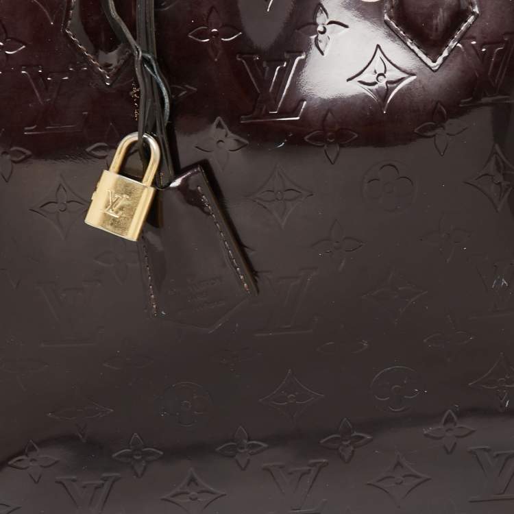 Pre Owned Louis Vuitton Amarante Monogram Vernis Alma GM Bag