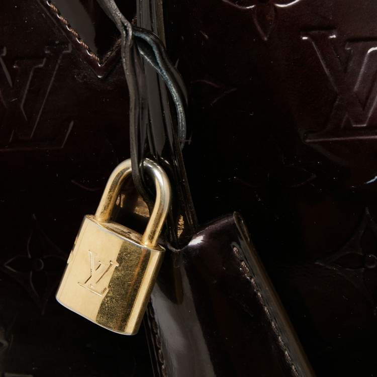 Pre Owned Louis Vuitton Amarante Monogram Vernis Alma GM Bag