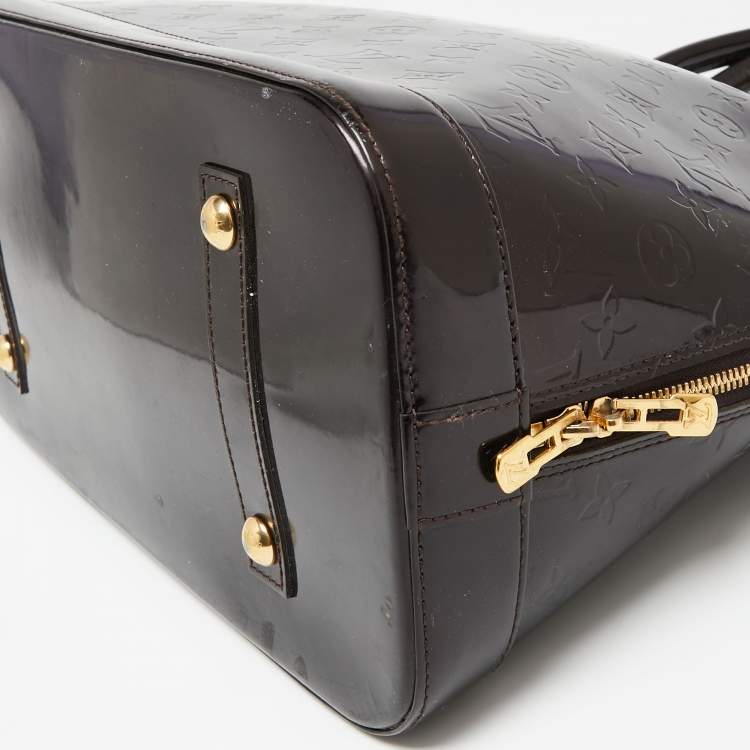Pre Owned Louis Vuitton Amarante Monogram Vernis Alma GM Bag