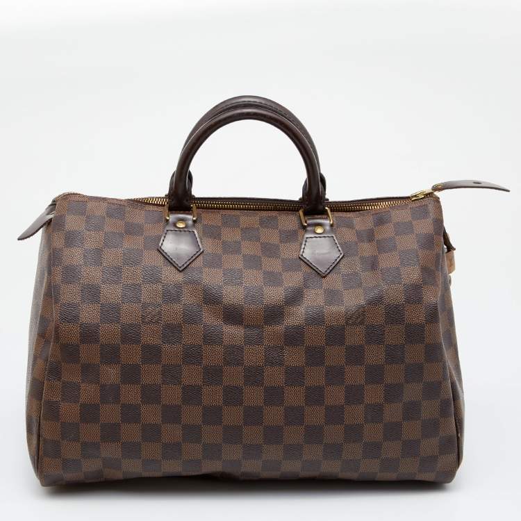 Pre Owned Louis Vuitton Damier Ebene Canvas Speedy 35 Bag