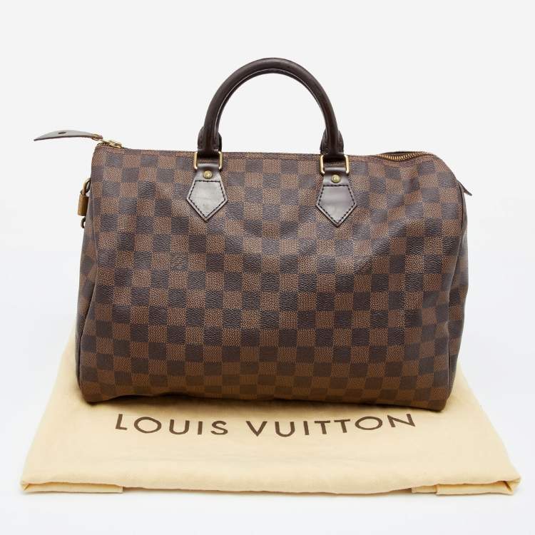 Pre Owned Louis Vuitton Damier Ebene Canvas Speedy 35 Bag