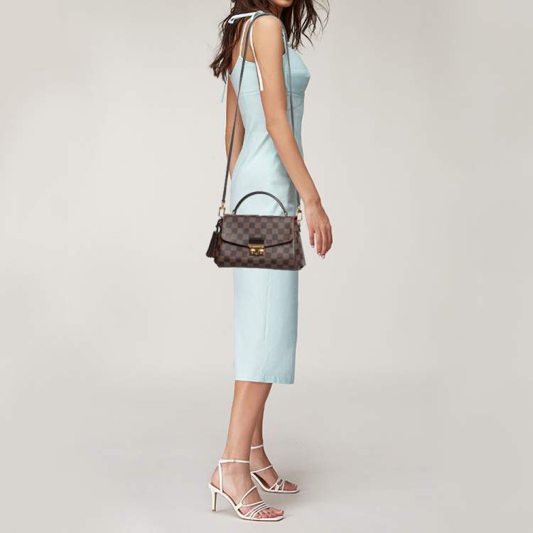 Pre Owned Louis Vuitton Damier Ebene Canvas Croisette Bag