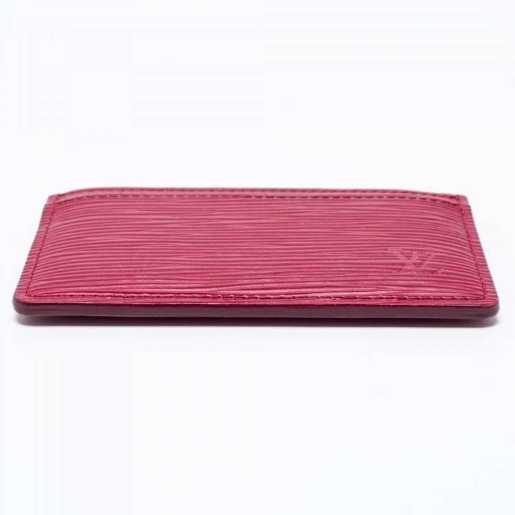 Pre Owned Louis Vuitton Pondichery Pink Epi Leather Card Holder