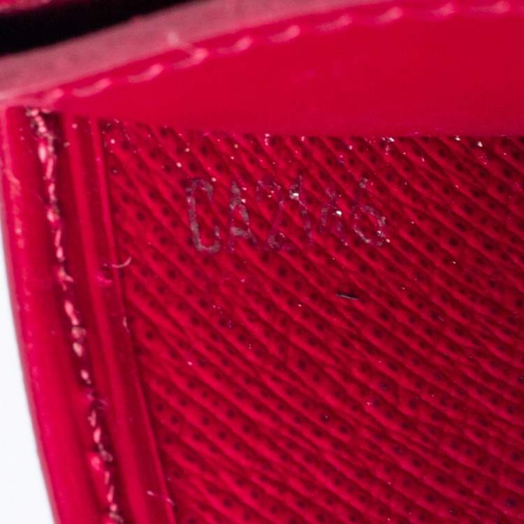 Pre Owned Louis Vuitton Pondichery Pink Epi Leather Card Holder